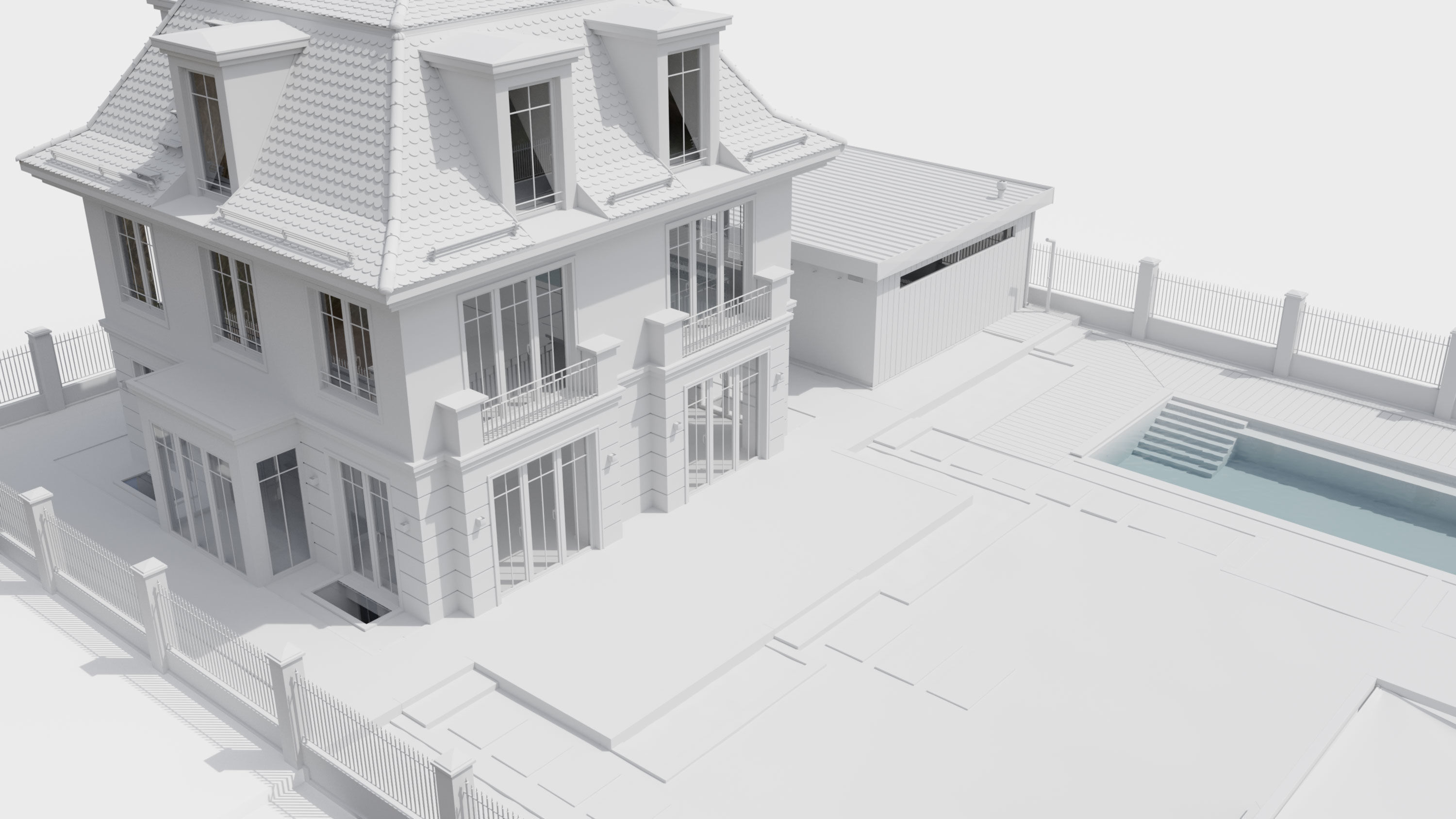 Urban Villa RAW for Cinema 4D  3D model_8