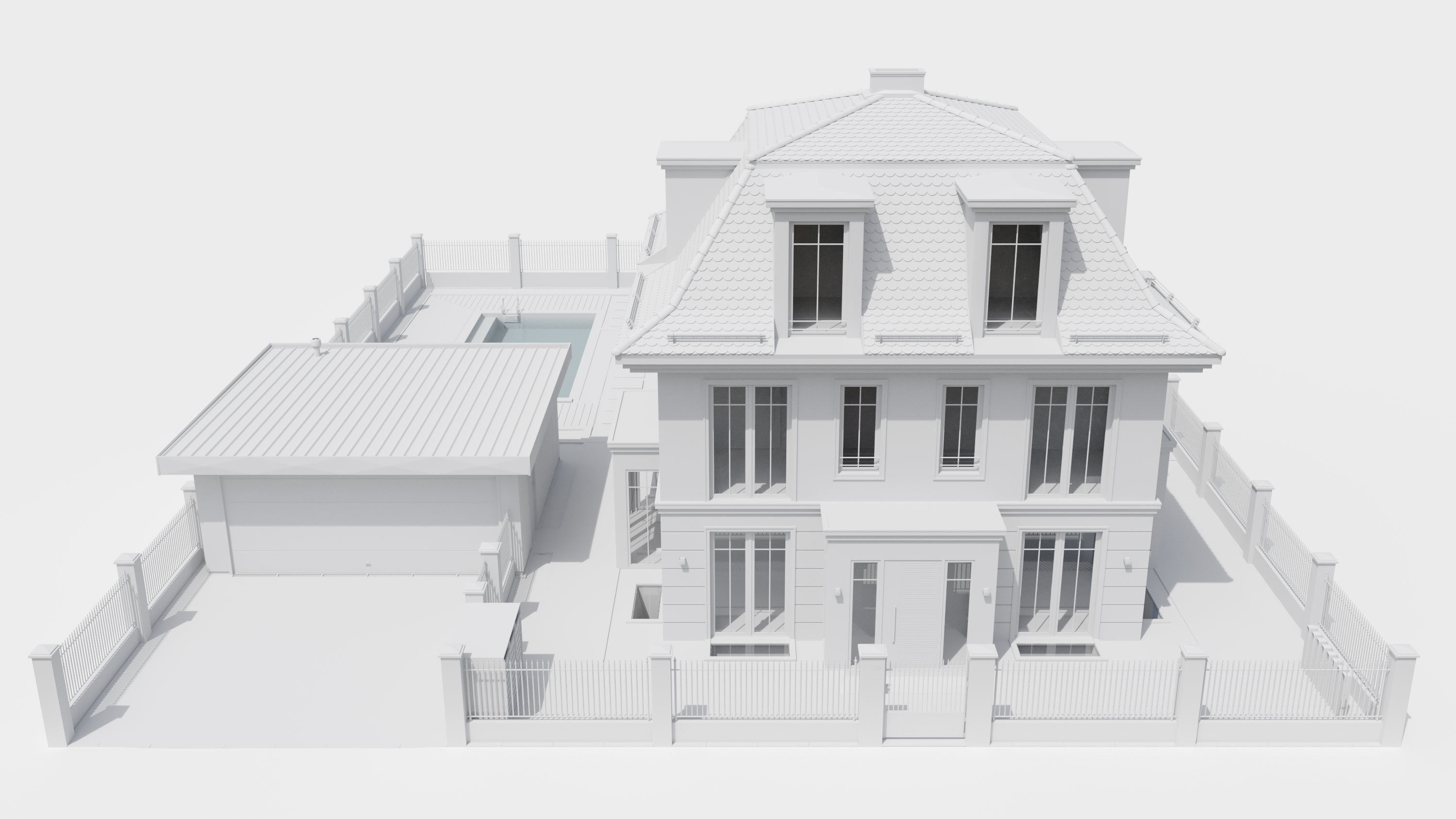 Urban Villa RAW for Cinema 4D  3D model_10