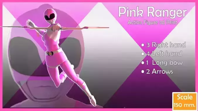 Super rangers Pink ranger  Action figure  3D print model