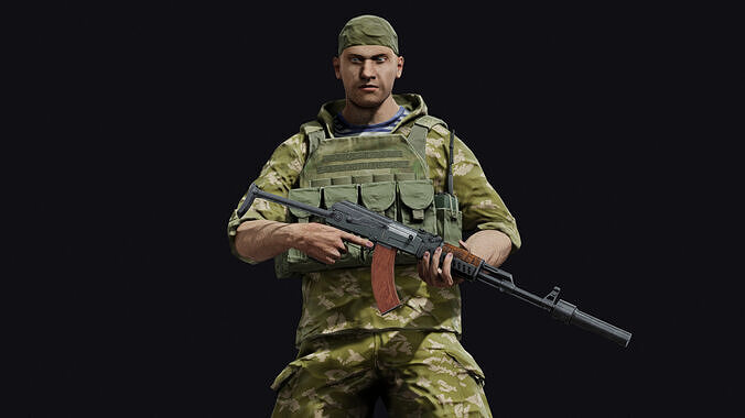 Spetsnaz Soldier Low-poly 3D model