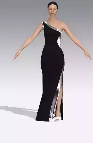 DRESS METALIC STRAP LOOK S CURVE DRESS 