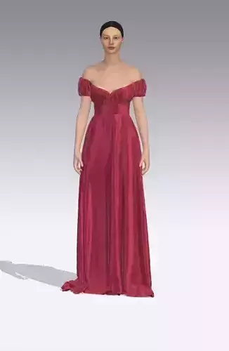 DRESS CHERRY COLOR SILK SATIN FABRIC