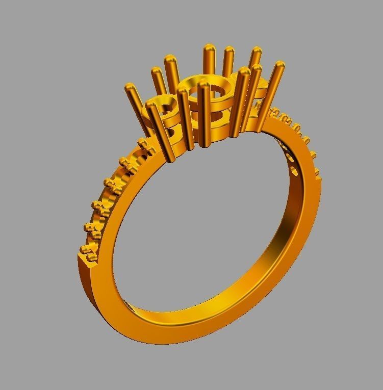 3 Stones Ring 3D print model_6