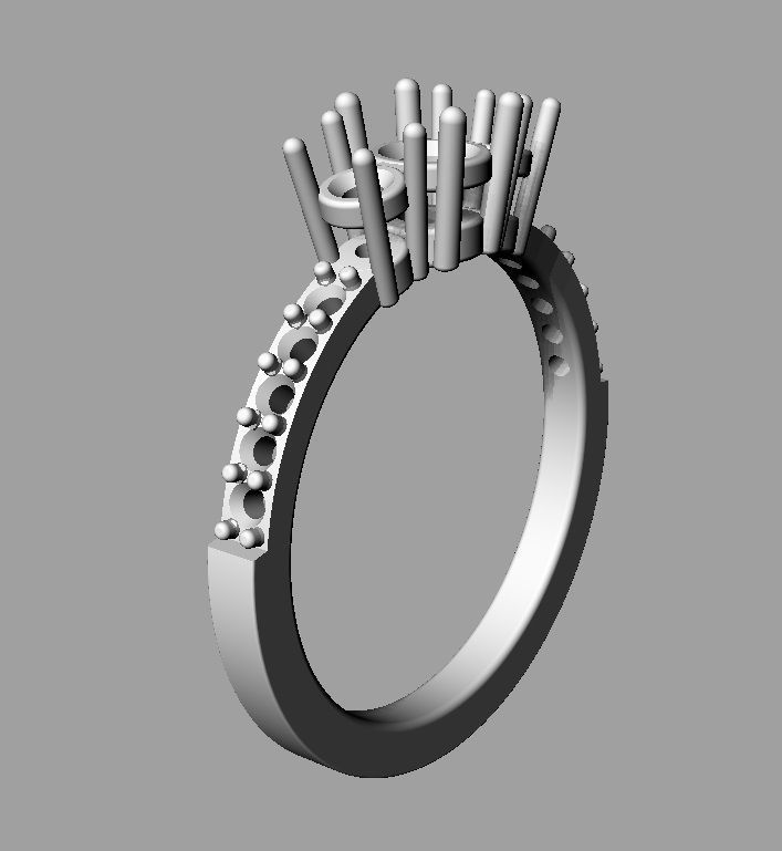 3 Stones Ring 3D print model_14