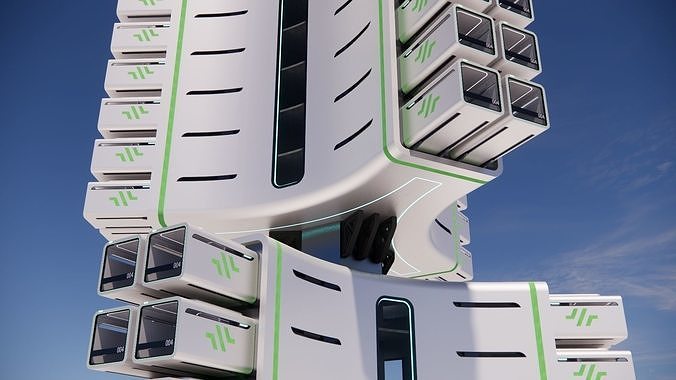 Sci-fi Apartment v2 004 3D model 7