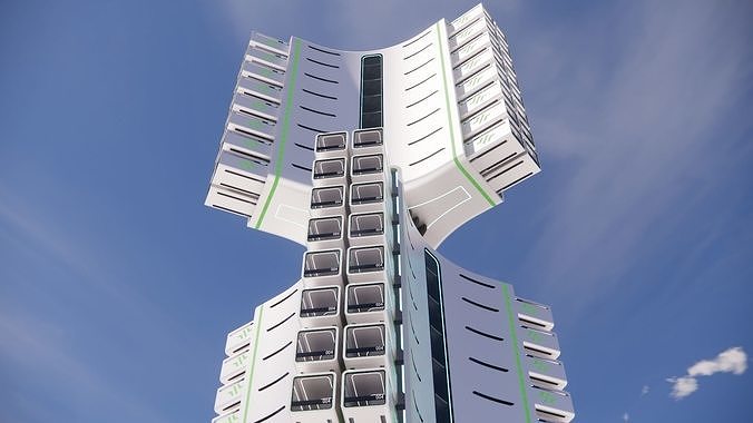 Sci-fi Apartment v2 004 3D model 6
