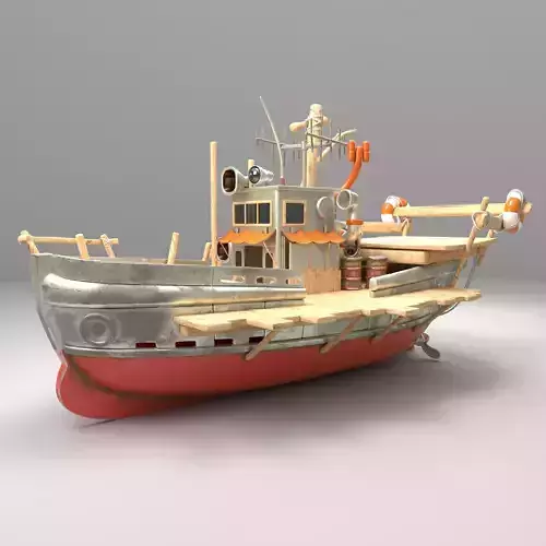 Boat 3d Model with substance painter texturing