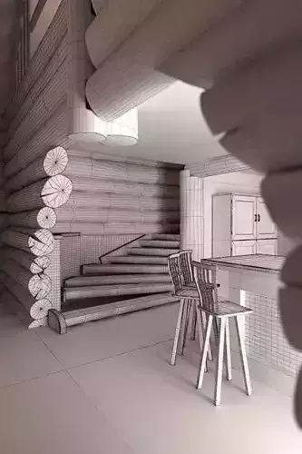 Wooden Interior 3D model