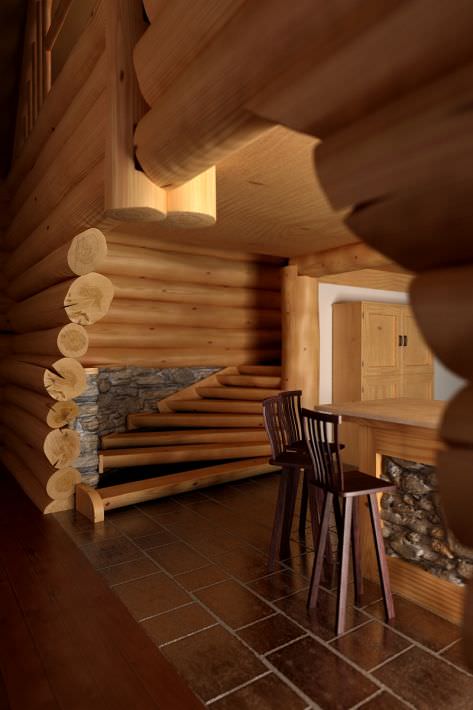 Wooden Interior 3D model_1