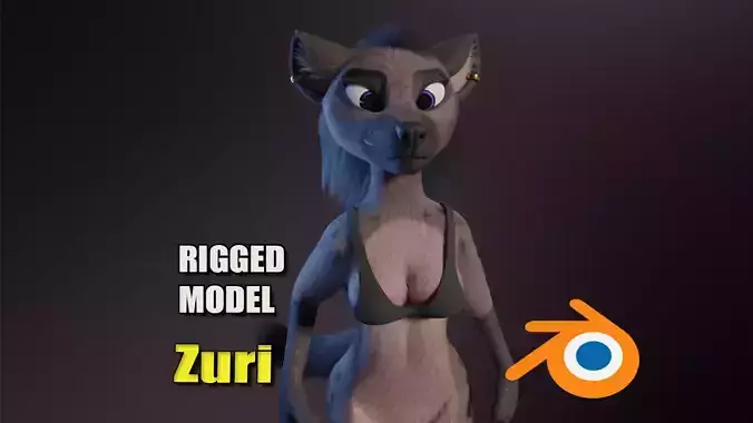 Zuri Anthro Hyena 3D model