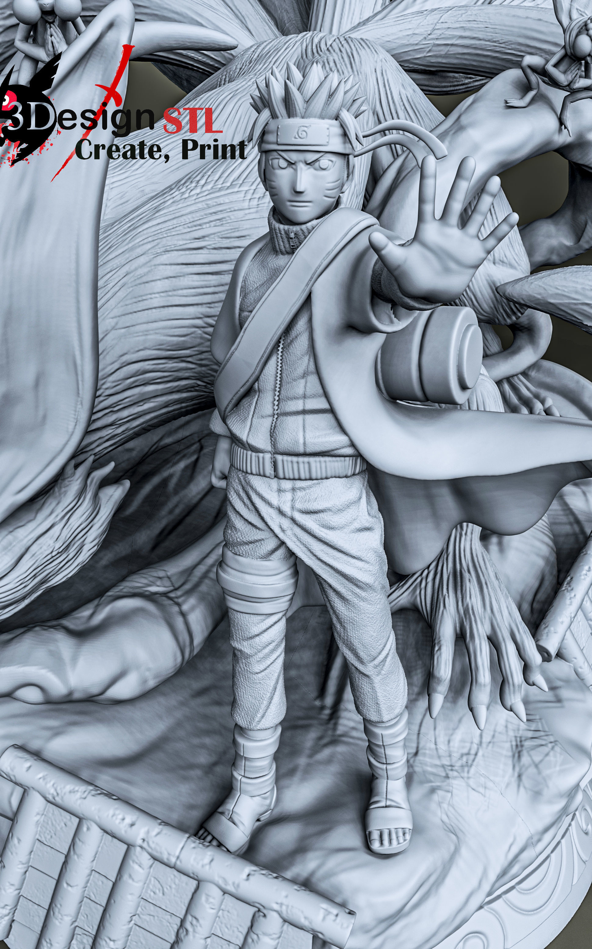 NARUTO AND KYUBI - NARUTO  3D print model_8