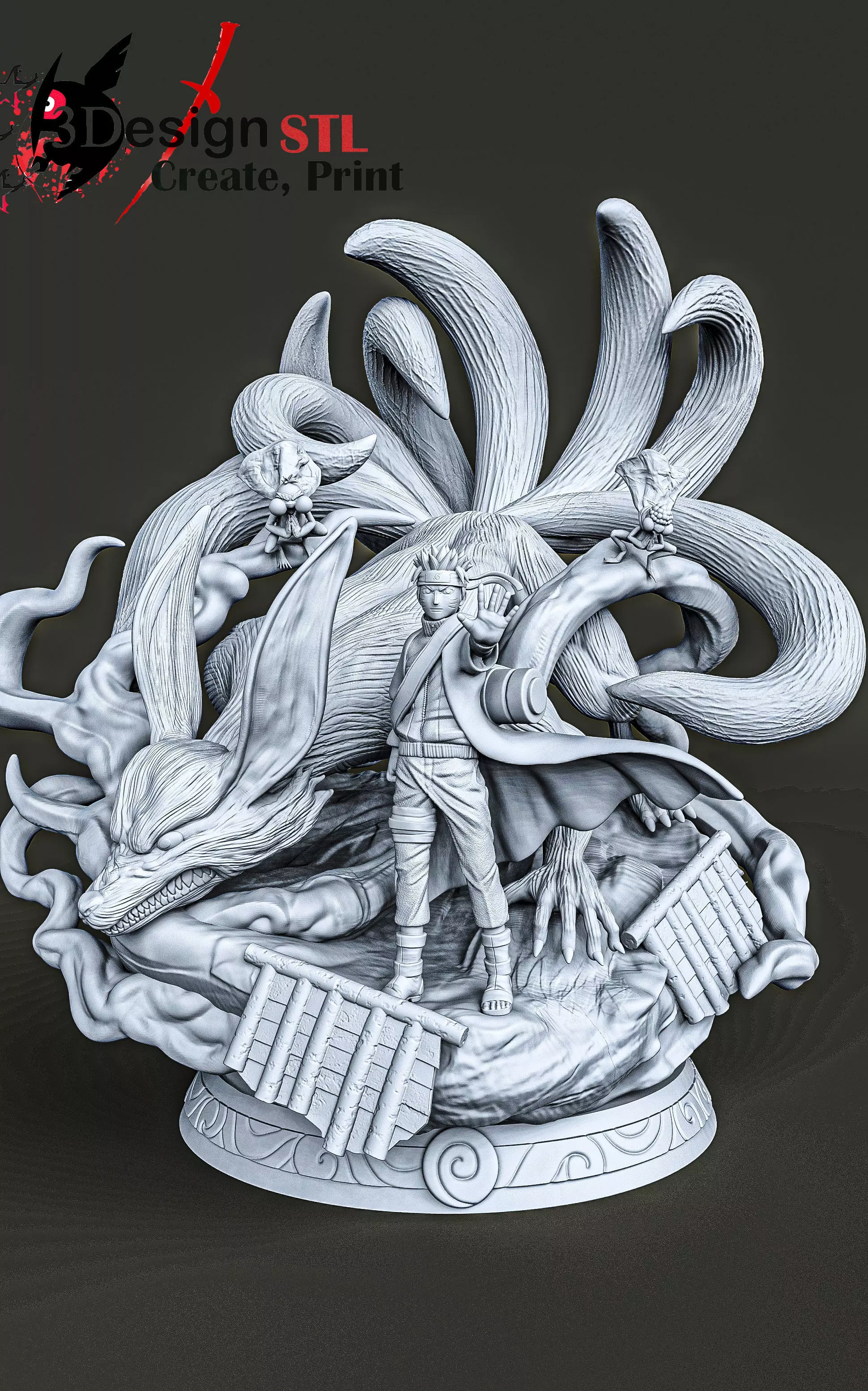 NARUTO AND KYUBI - NARUTO  3D print model_0