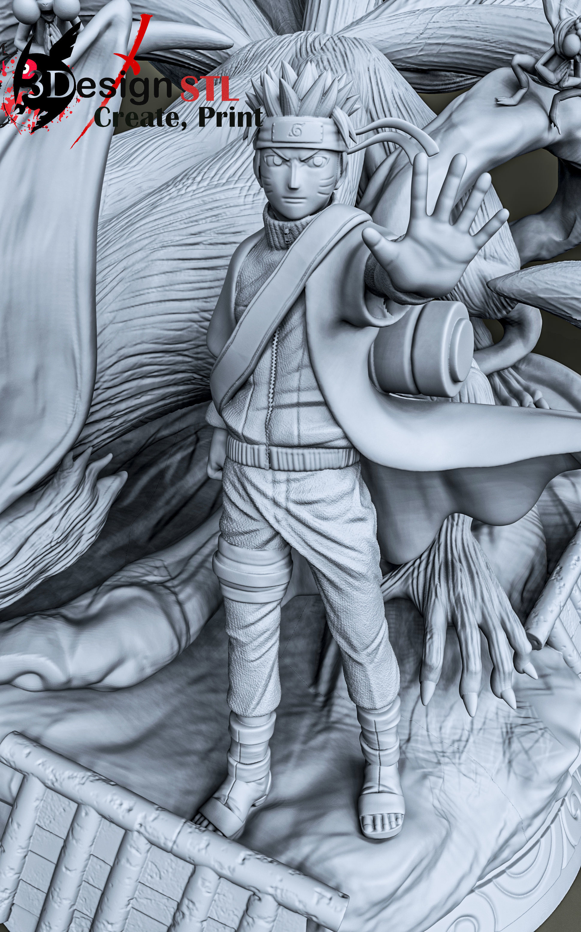NARUTO AND KYUBI - NARUTO  3D print model_7