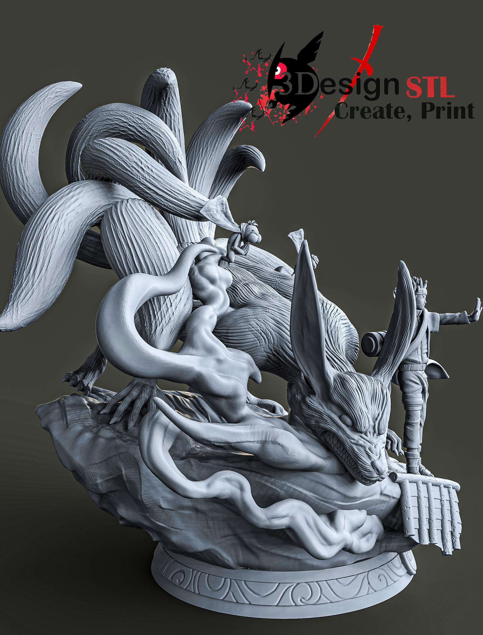 NARUTO AND KYUBI - NARUTO  3D print model_9