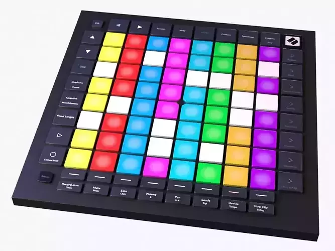 Launchpad colorful midi controller Low-poly 3D model