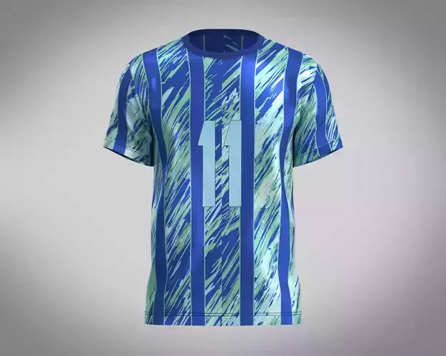 Soccer Blue Stripe Jersey Player-11
