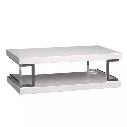 Coffee table Celia 3 White lacquered and Chrome