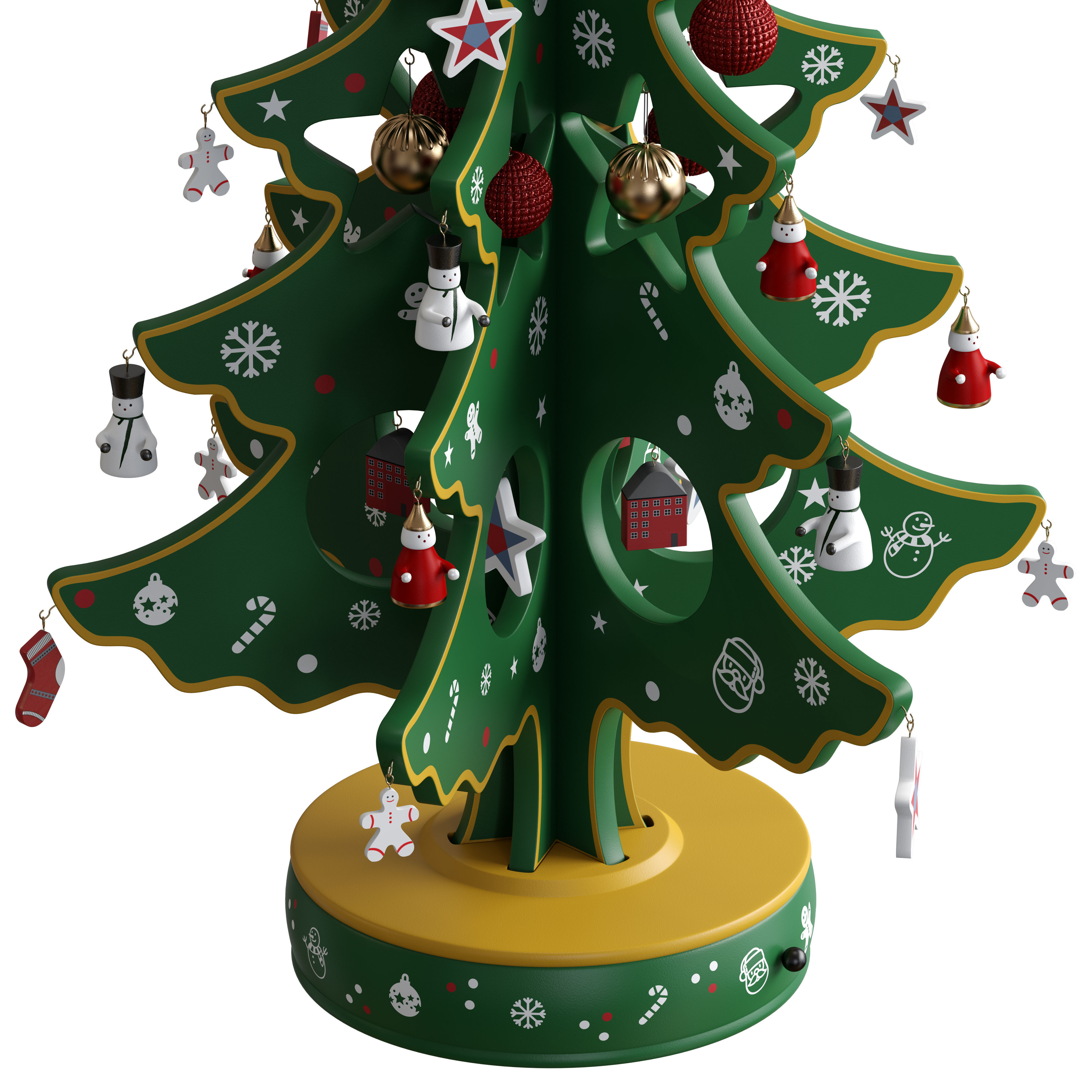 Christmas tree with mini ornaments 3D model CGTrader