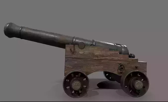 Cannon 18 pound Low-poly 3D model