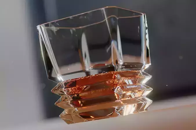 Luxury Square Rock Whiskey Glass 3D model
