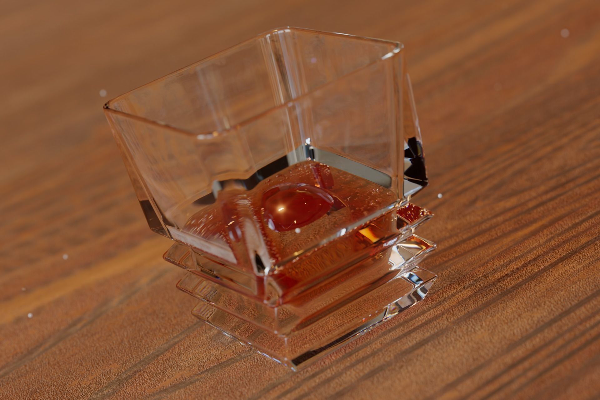 Luxury Square Rock Whiskey Glass 3D model_4