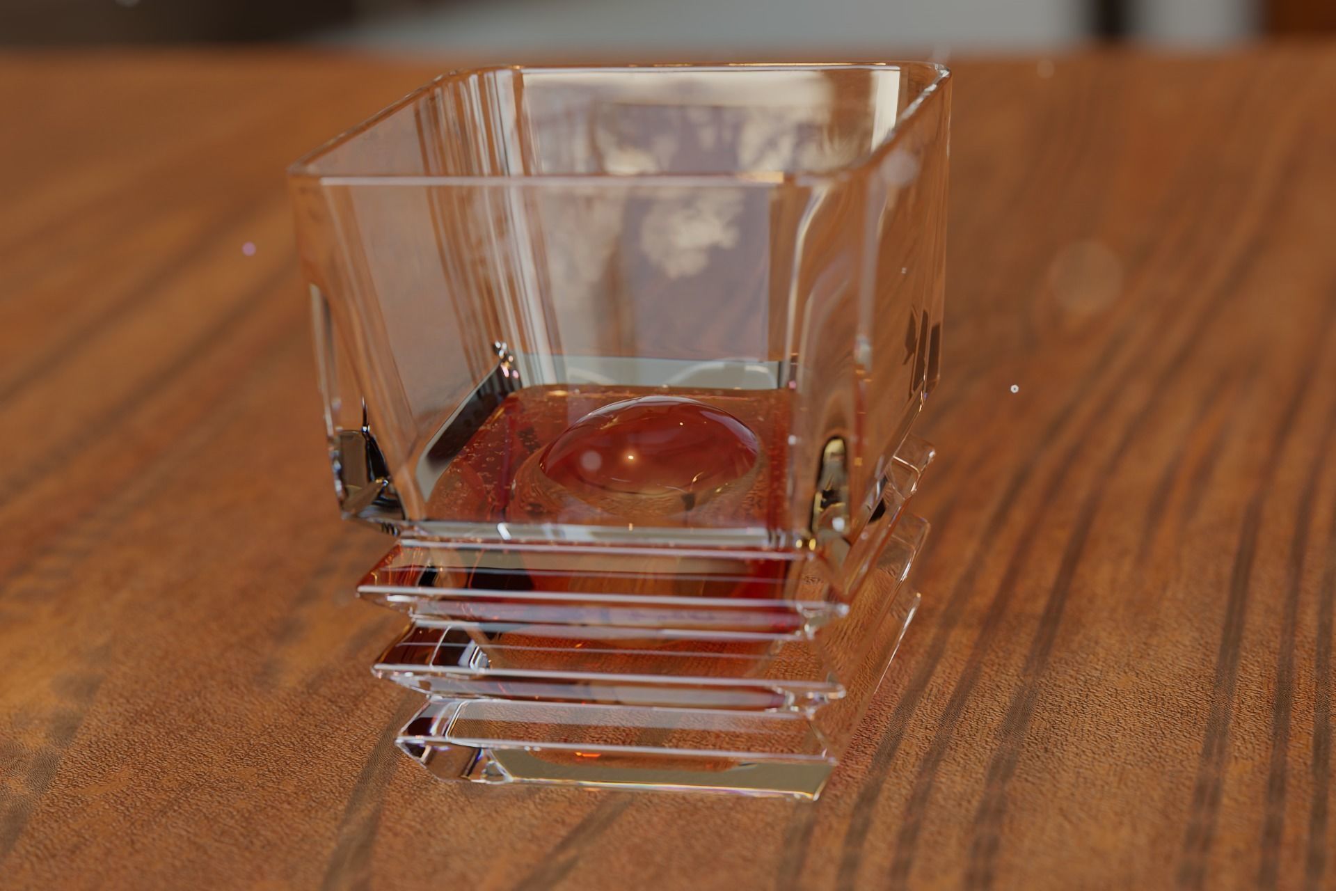 Luxury Square Rock Whiskey Glass 3D model_6