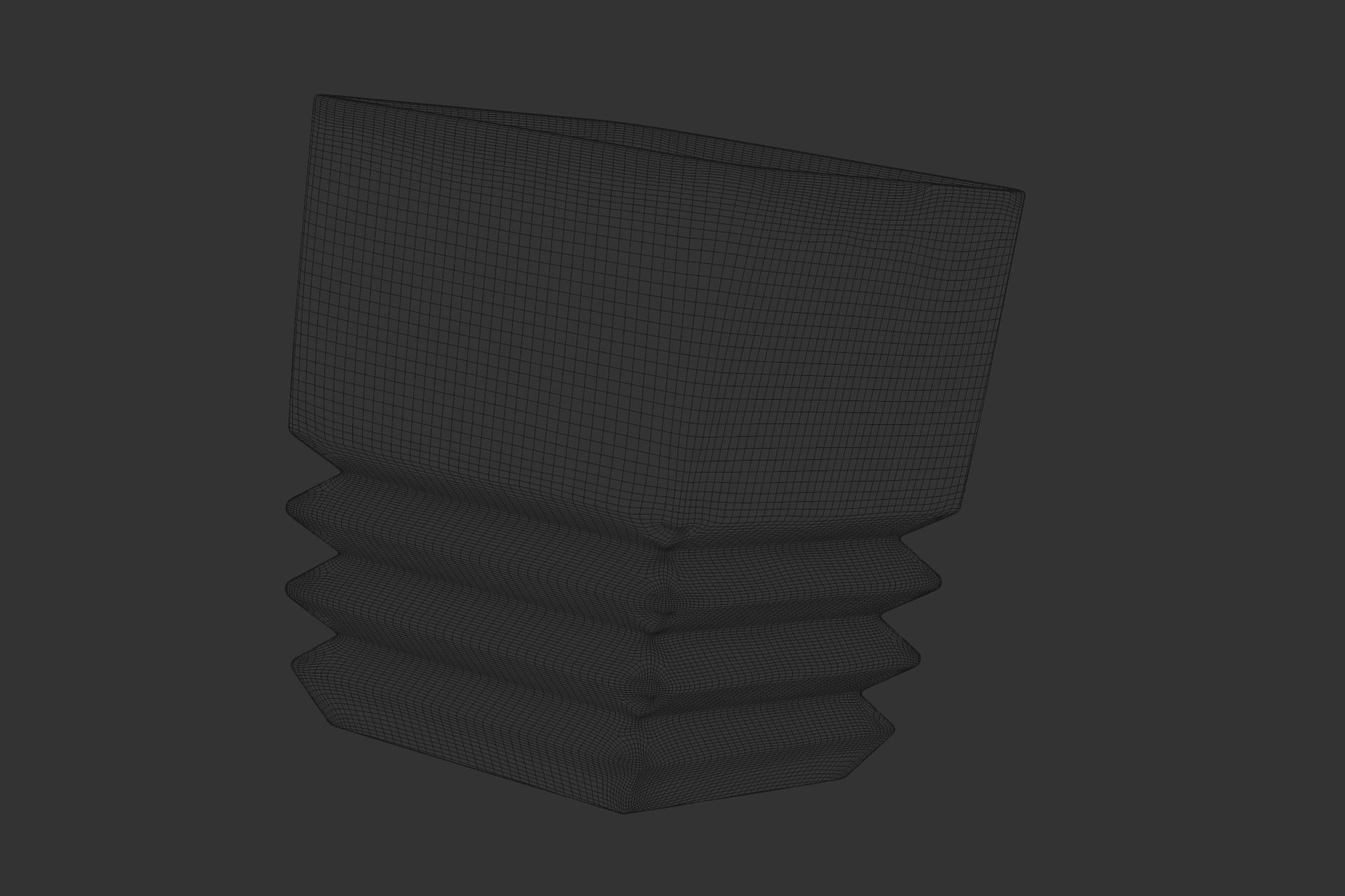 Luxury Square Rock Whiskey Glass 3D model_3