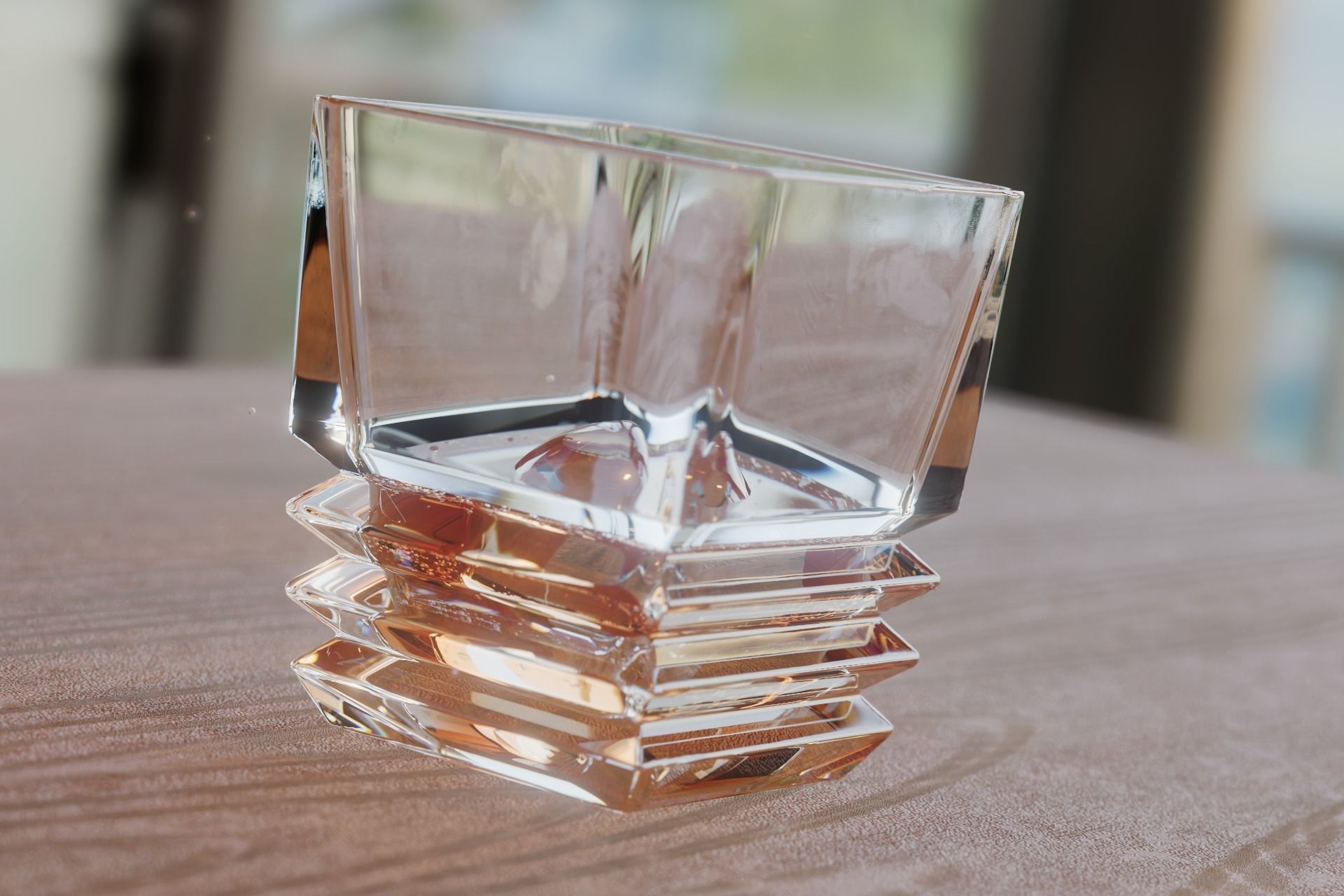 Luxury Square Rock Whiskey Glass 3D model_1