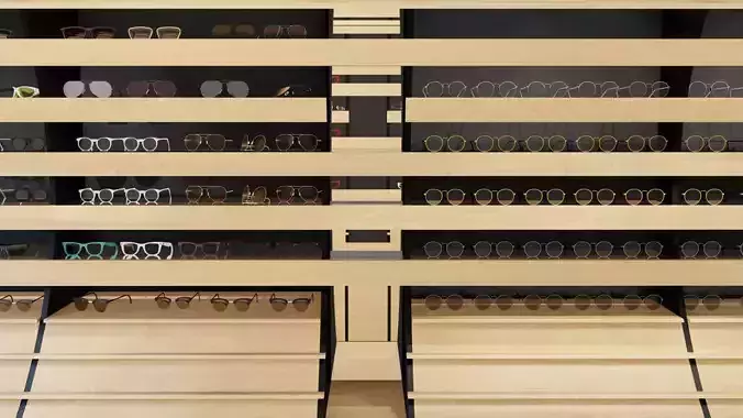 Optical store design  full of sunglasses 