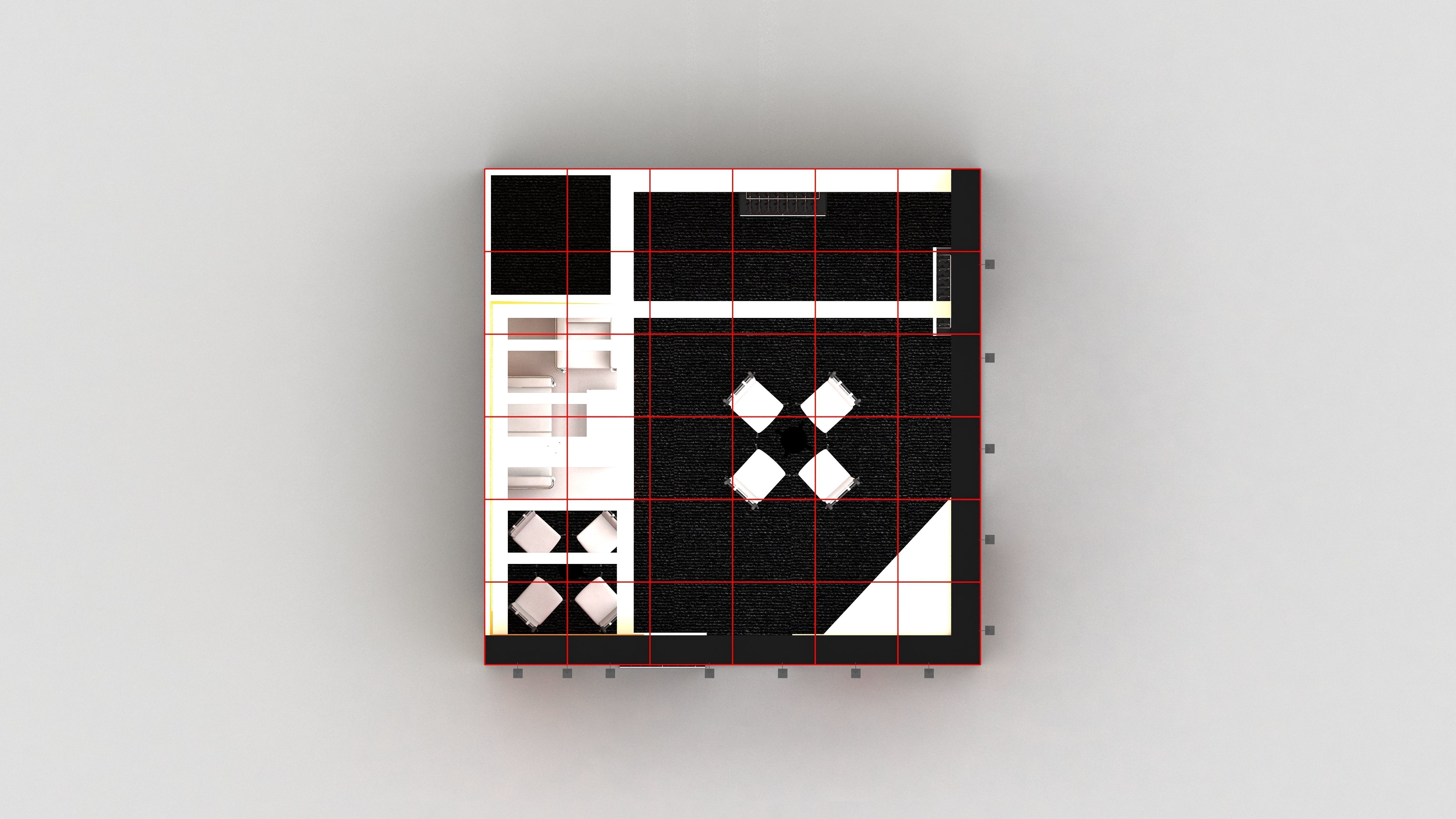 6mtr x 6mtr  2 Side open exhibition Stand Low-poly 3D model_3