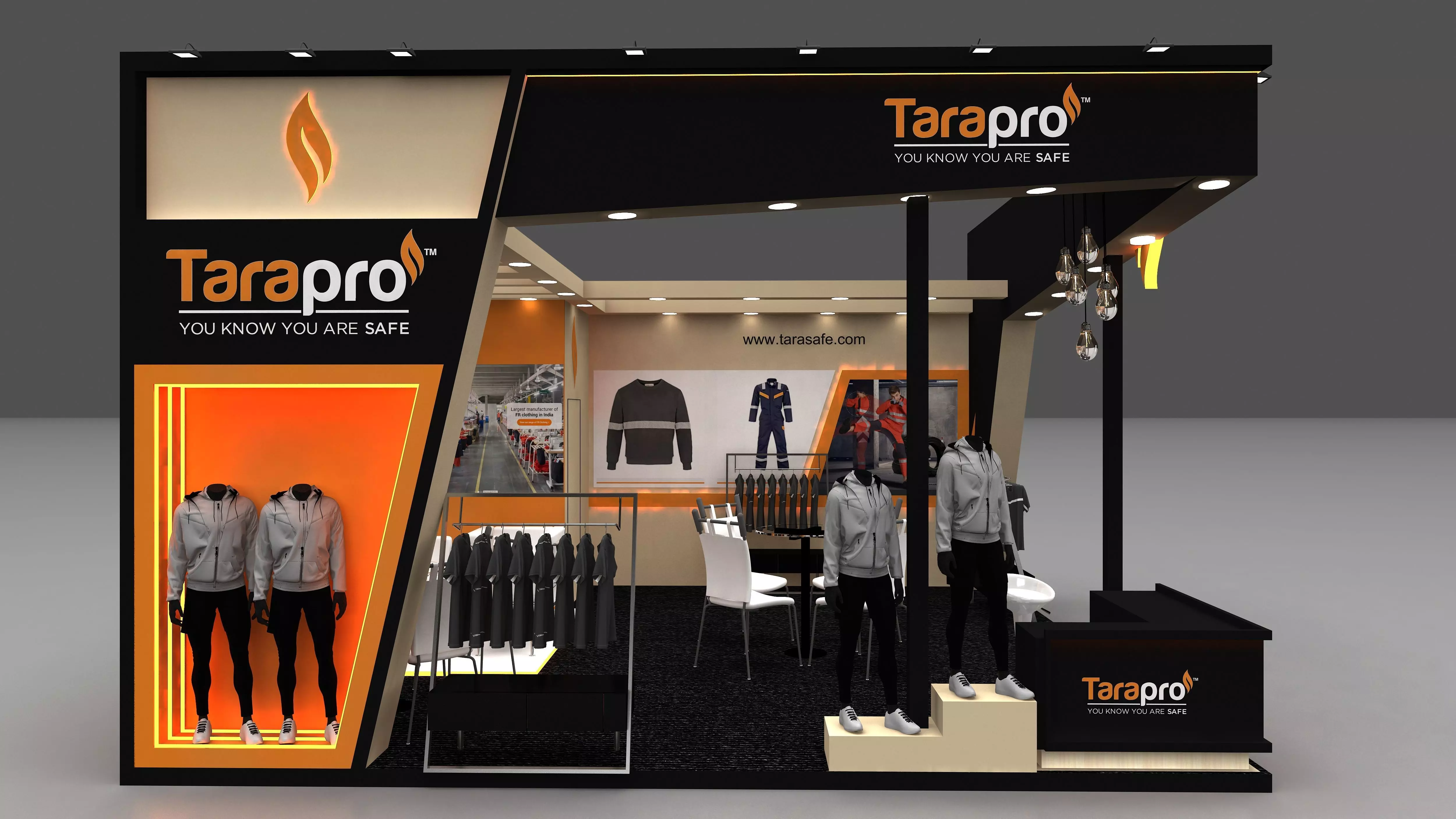 6mtr x 6mtr  2 Side open exhibition Stand Low-poly 3D model_0