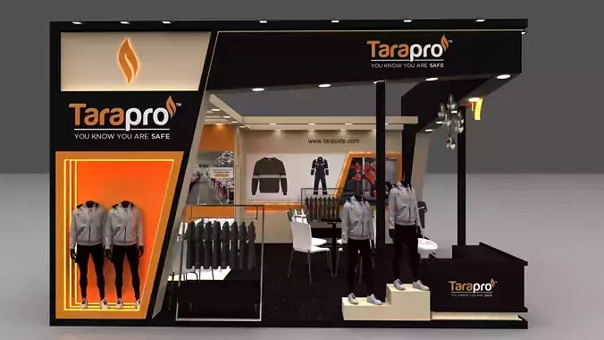 6mtr x 6mtr  2 Side open exhibition Stand Low-poly 3D model 6mtr x 6mtr  2 Side open exhibition Stand Low-poly 3D model