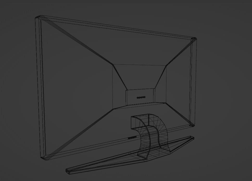 55 Inch Samsung TV Low-poly 3D model_7