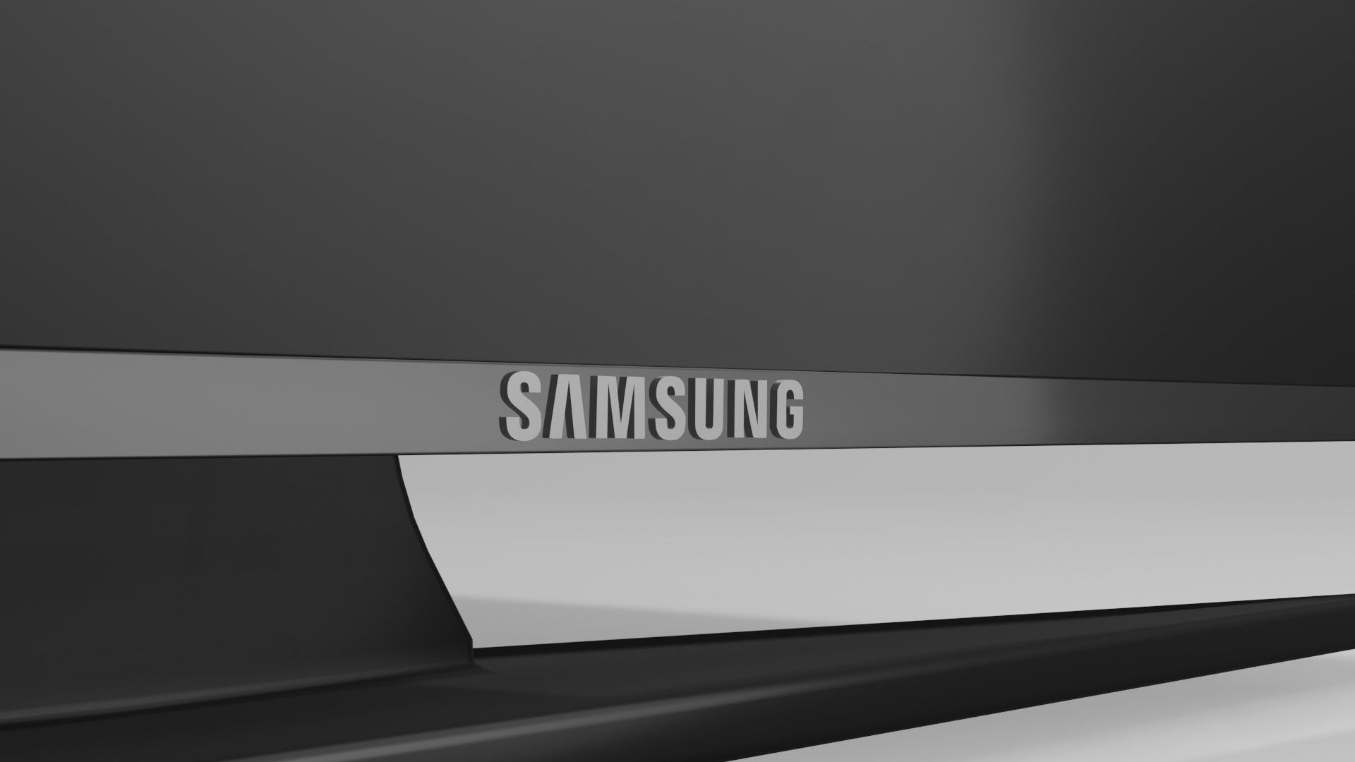 55 Inch Samsung TV Low-poly 3D model_3