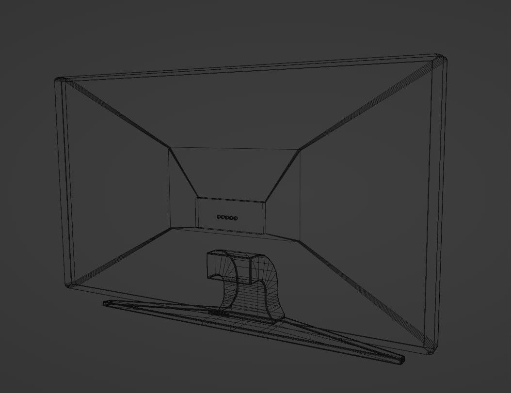 55 Inch Samsung TV Low-poly 3D model_6