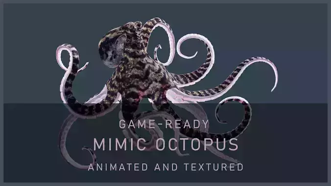 Animated Mimic Octopus Low-poly 3D model