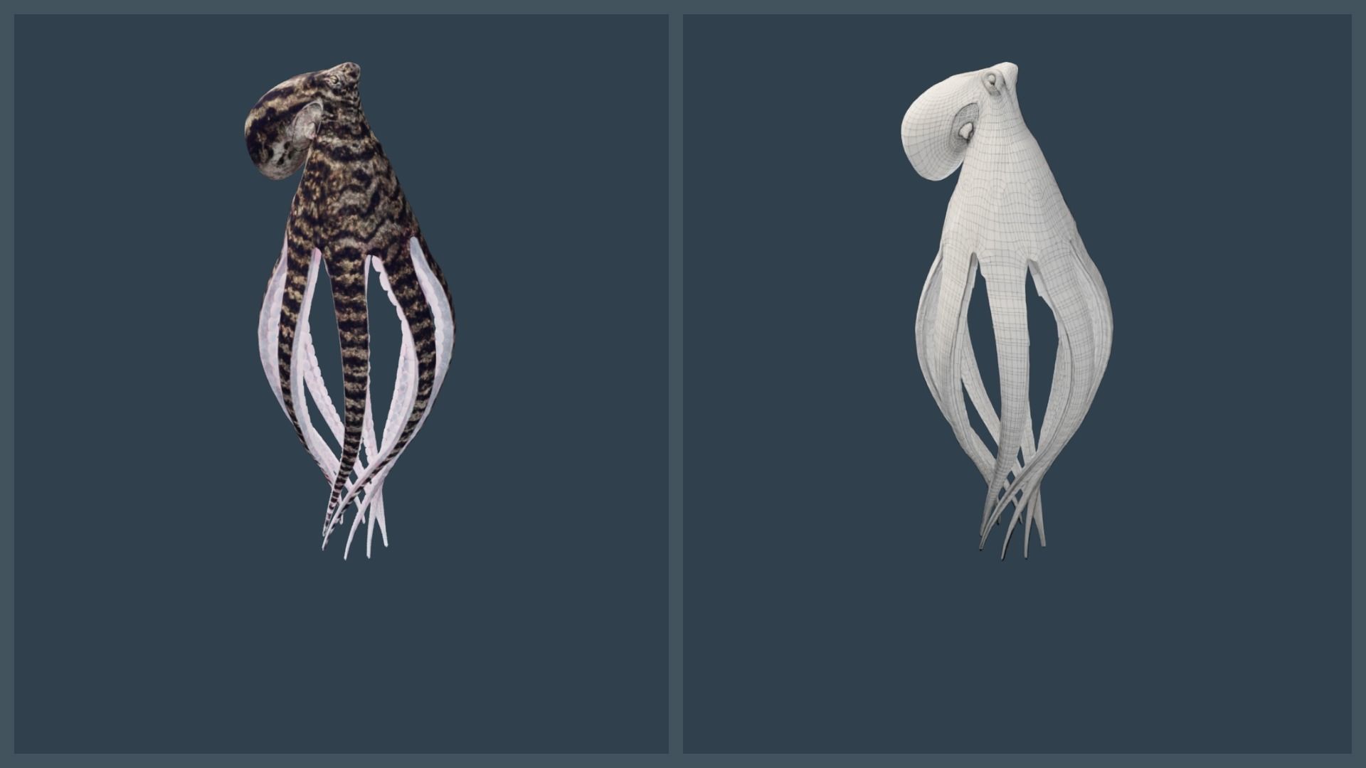 Animated Mimic Octopus Low-poly 3D model_11