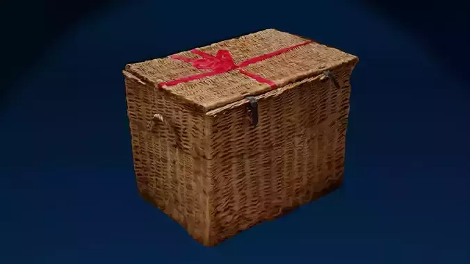 Wicker Box Chest Photoscan With Bow