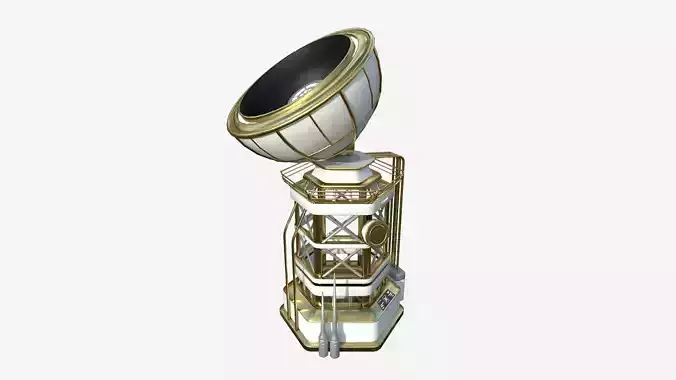 SciFi Antenna Tower A11 Gold - Sci Fi Exterior Design Low-poly 3D model