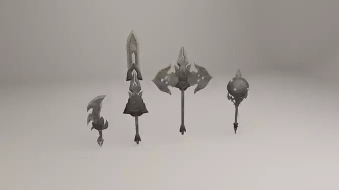 Bladed weapons Low-poly 3D model
