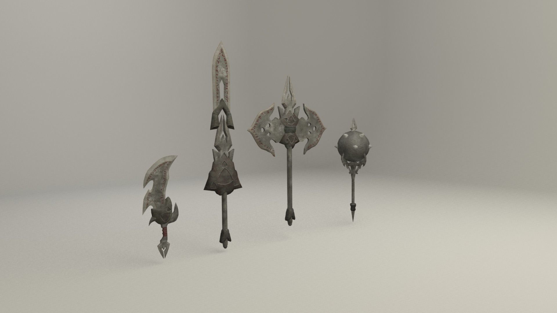 Bladed weapons Low-poly 3D model_8