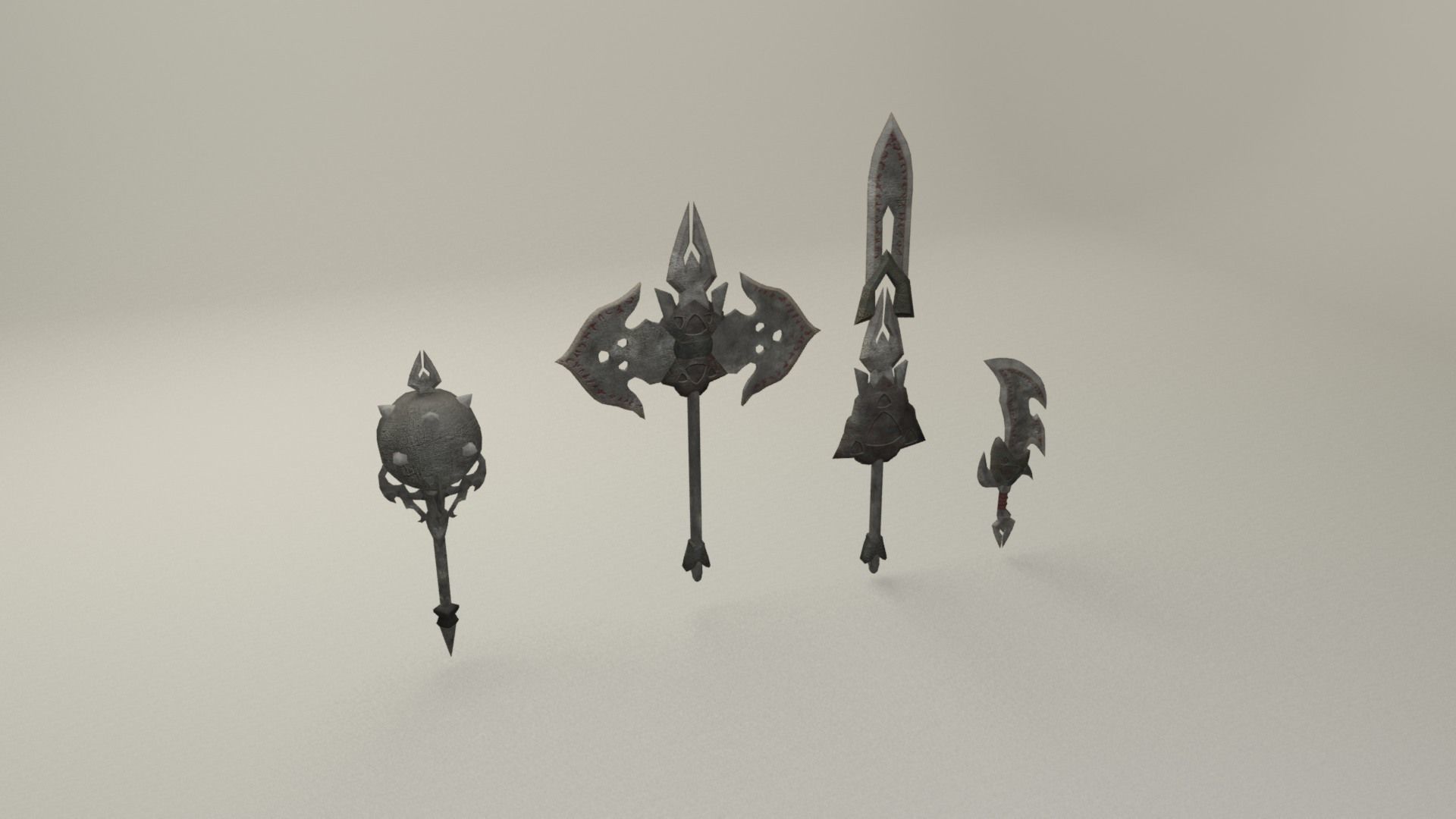Bladed weapons Low-poly 3D model_5