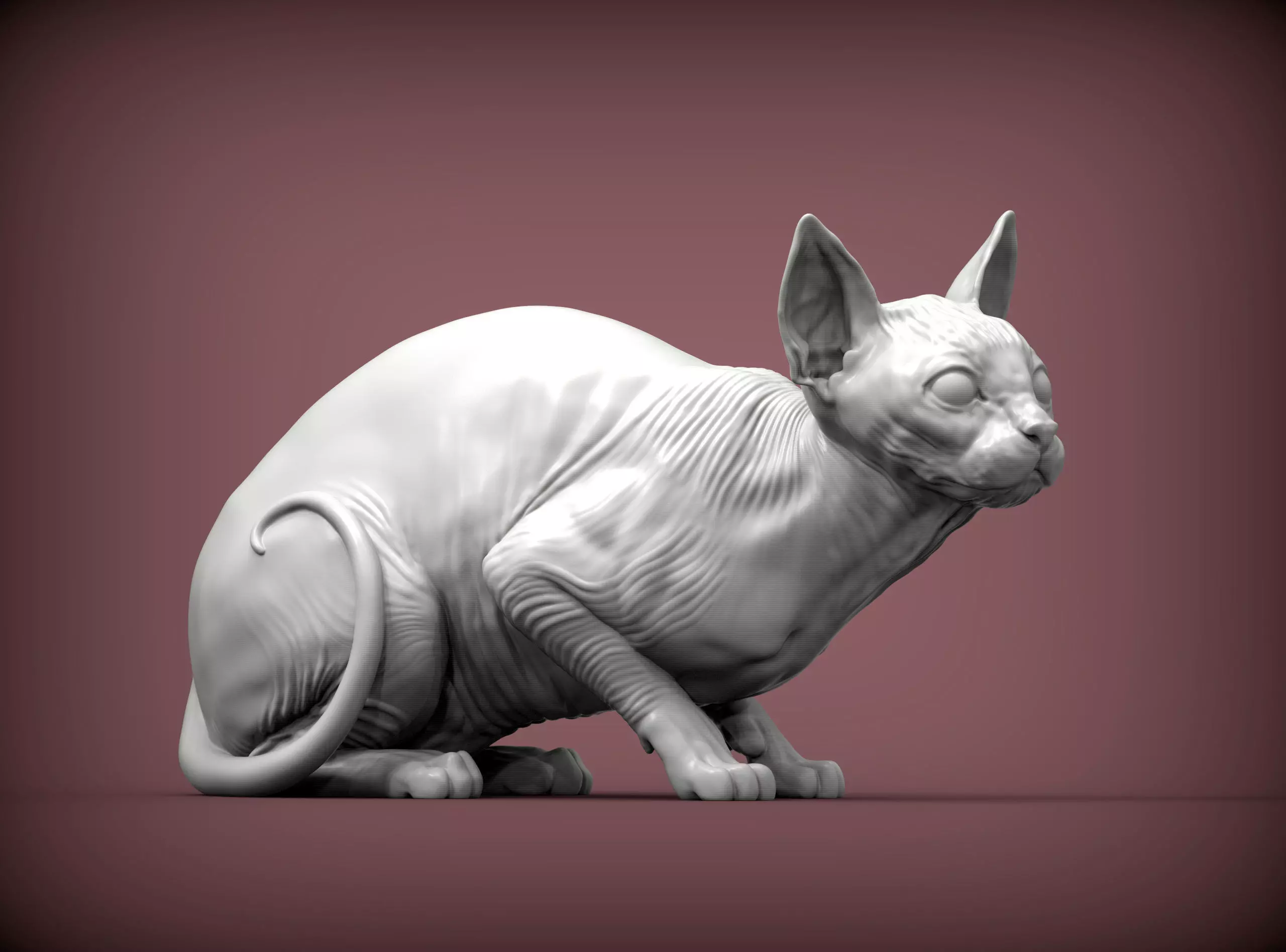 sphinx cat  3D print model_0