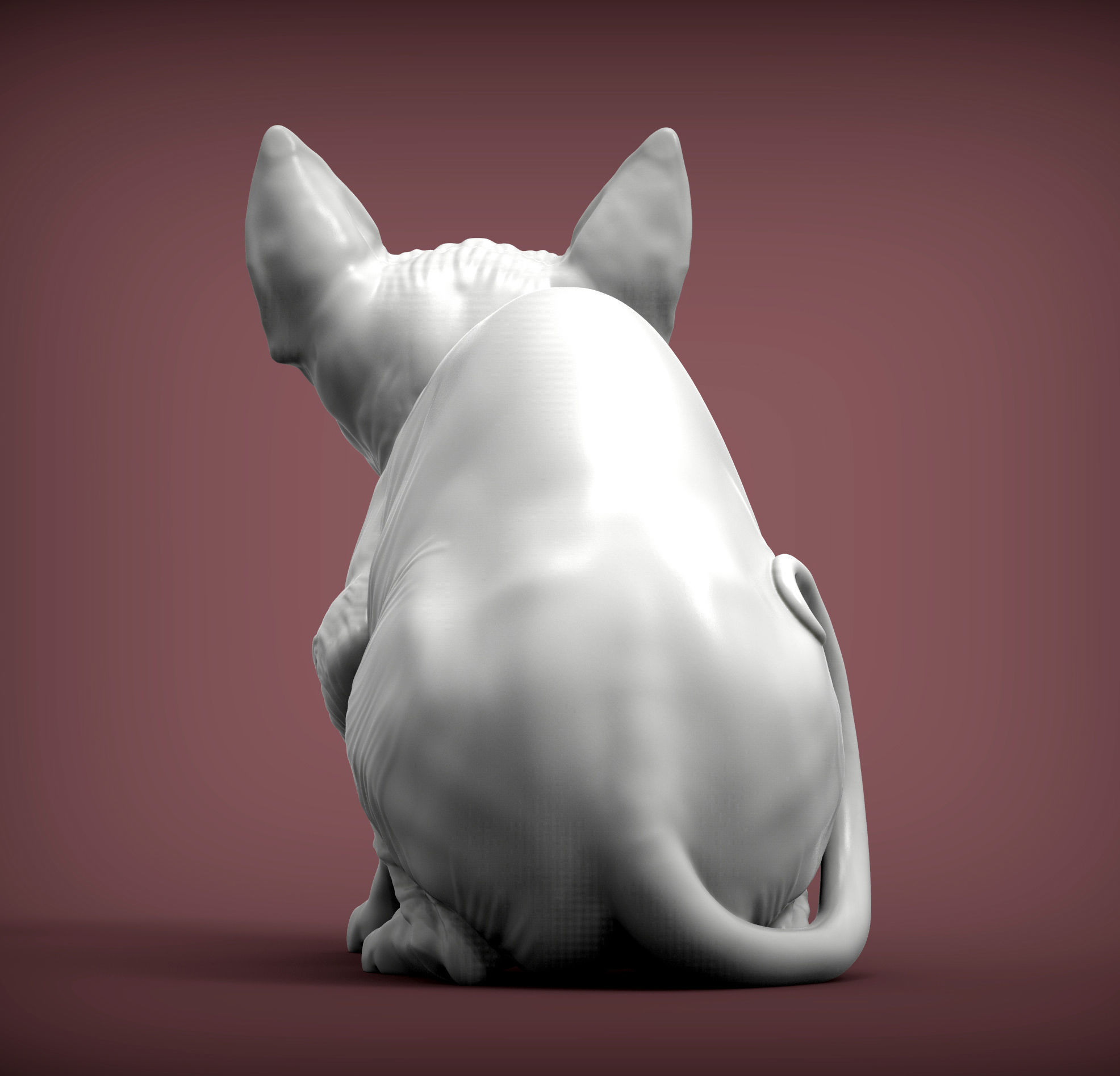 sphinx cat  3D print model_5