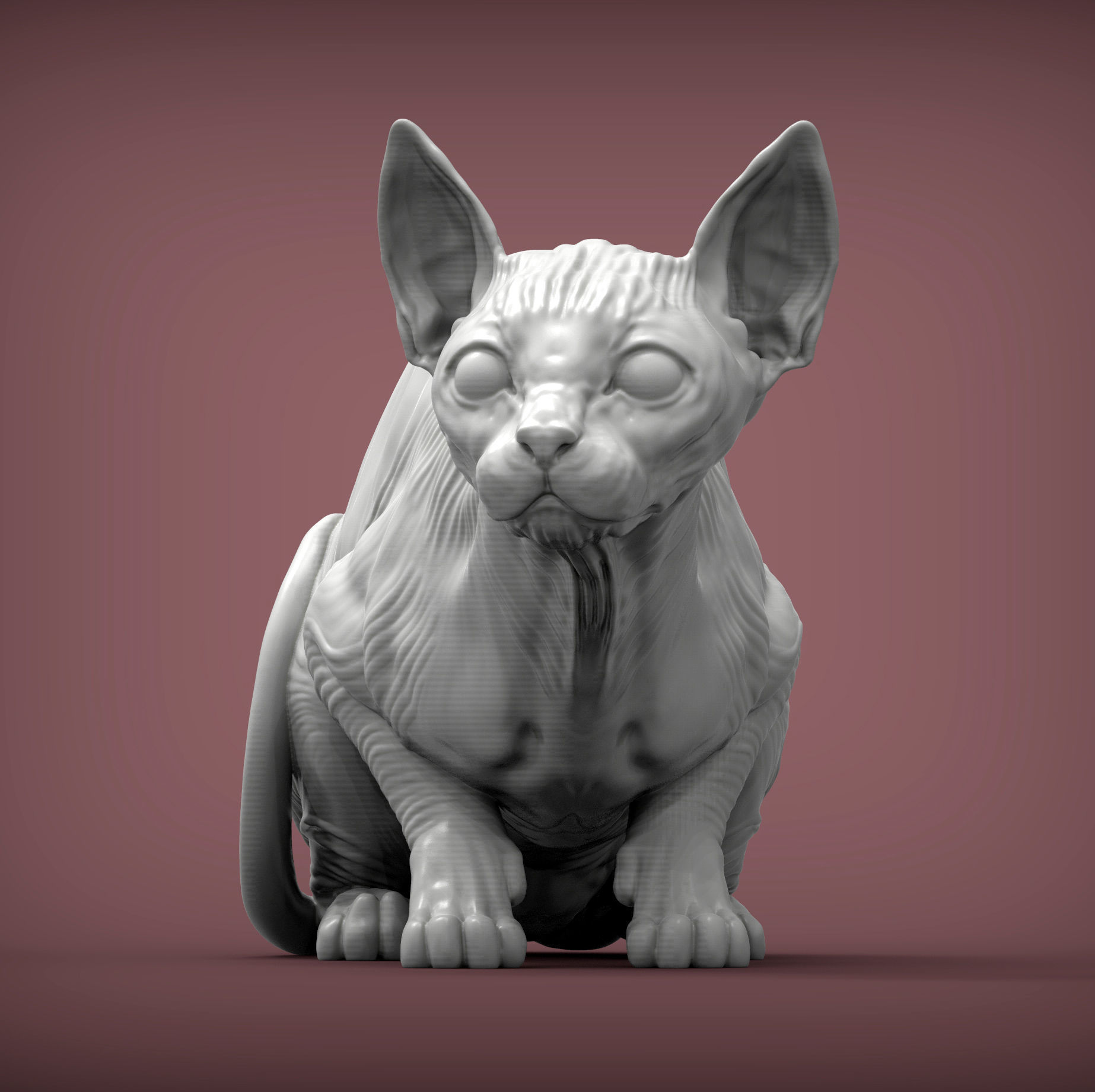 sphinx cat  3D print model_8