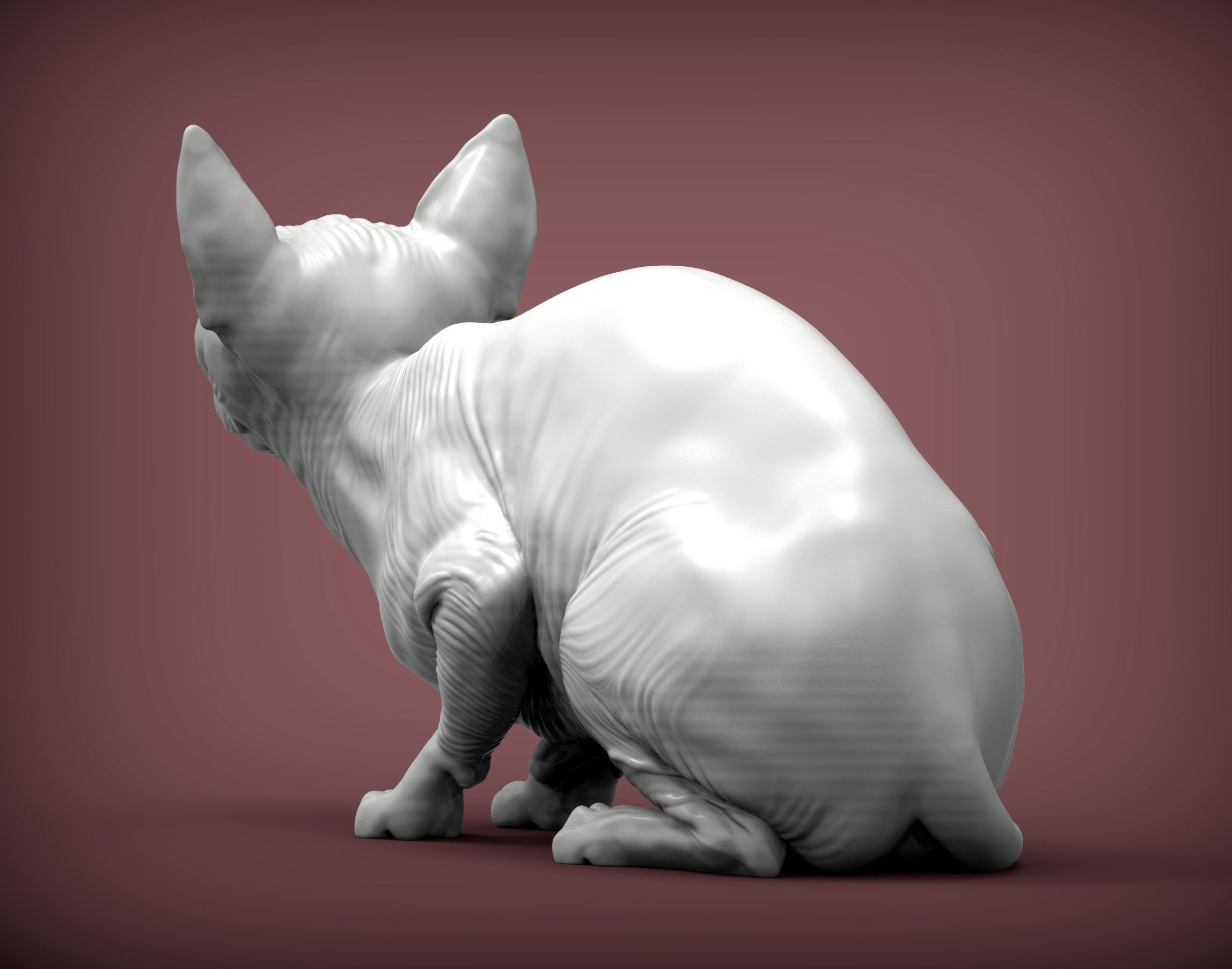 sphinx cat  3D print model_6