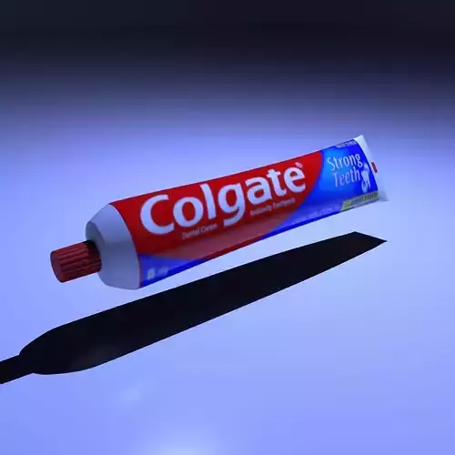 Toothpaste 3d Model - Colgate Strong Teeth Low-poly 3D model