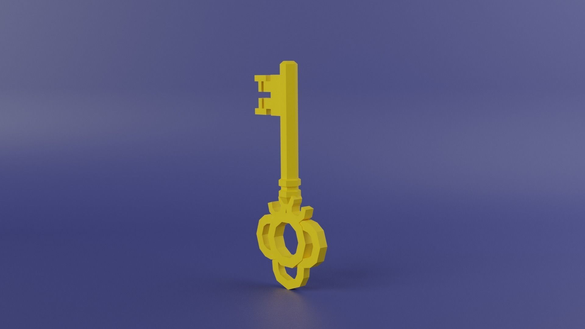 Gold Key Low-poly 3D model_8