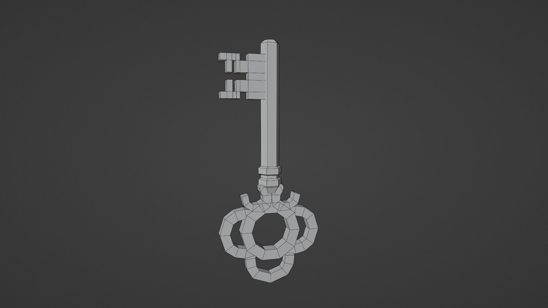 Gold Key Low-poly 3D model_7