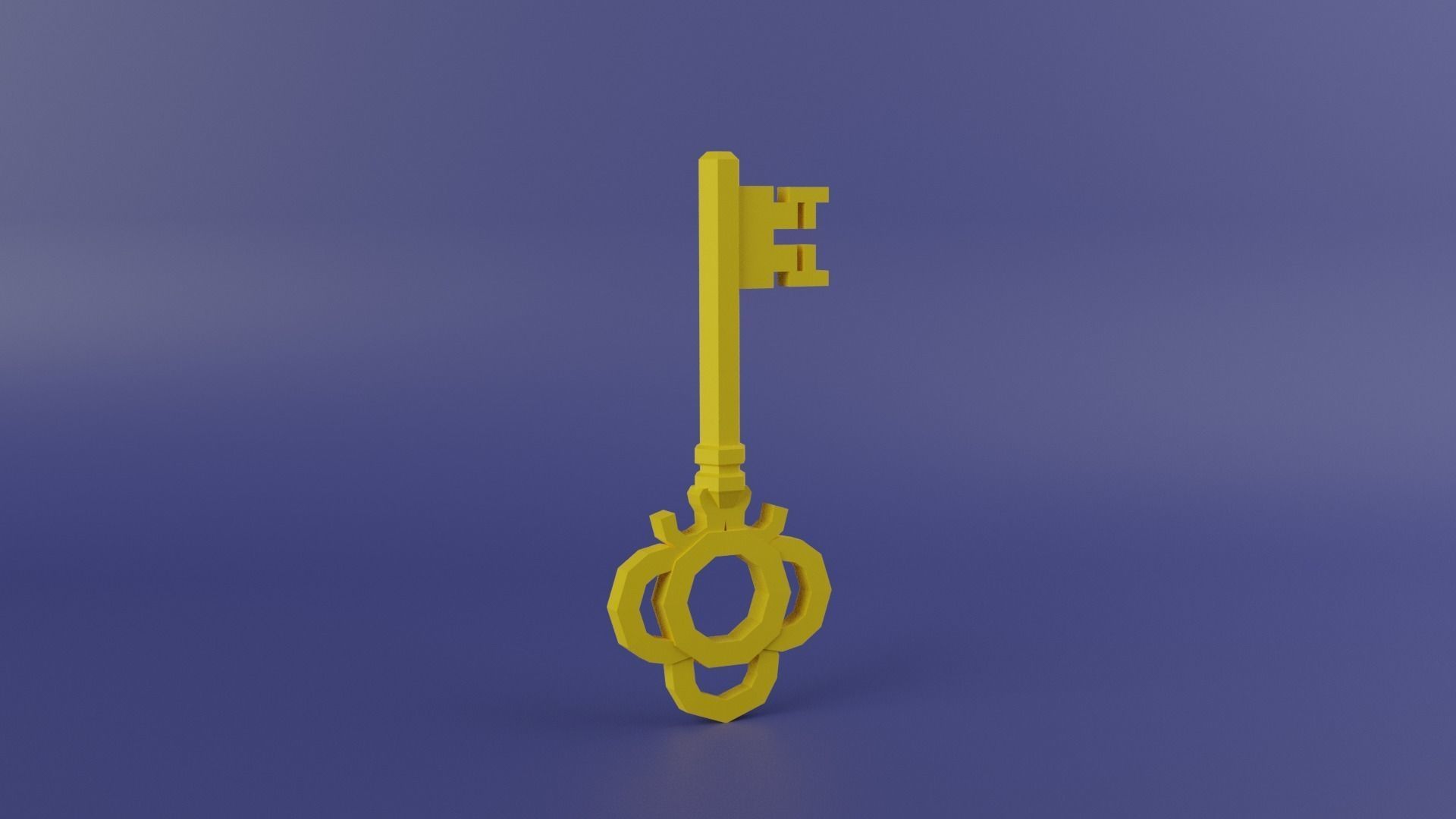 Gold Key Low-poly 3D model_11